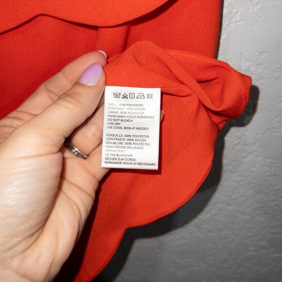 Coincidence & Chance Urban Outfitters Orange Scalloped Peplum Dress 2 - Picture 4 of 8